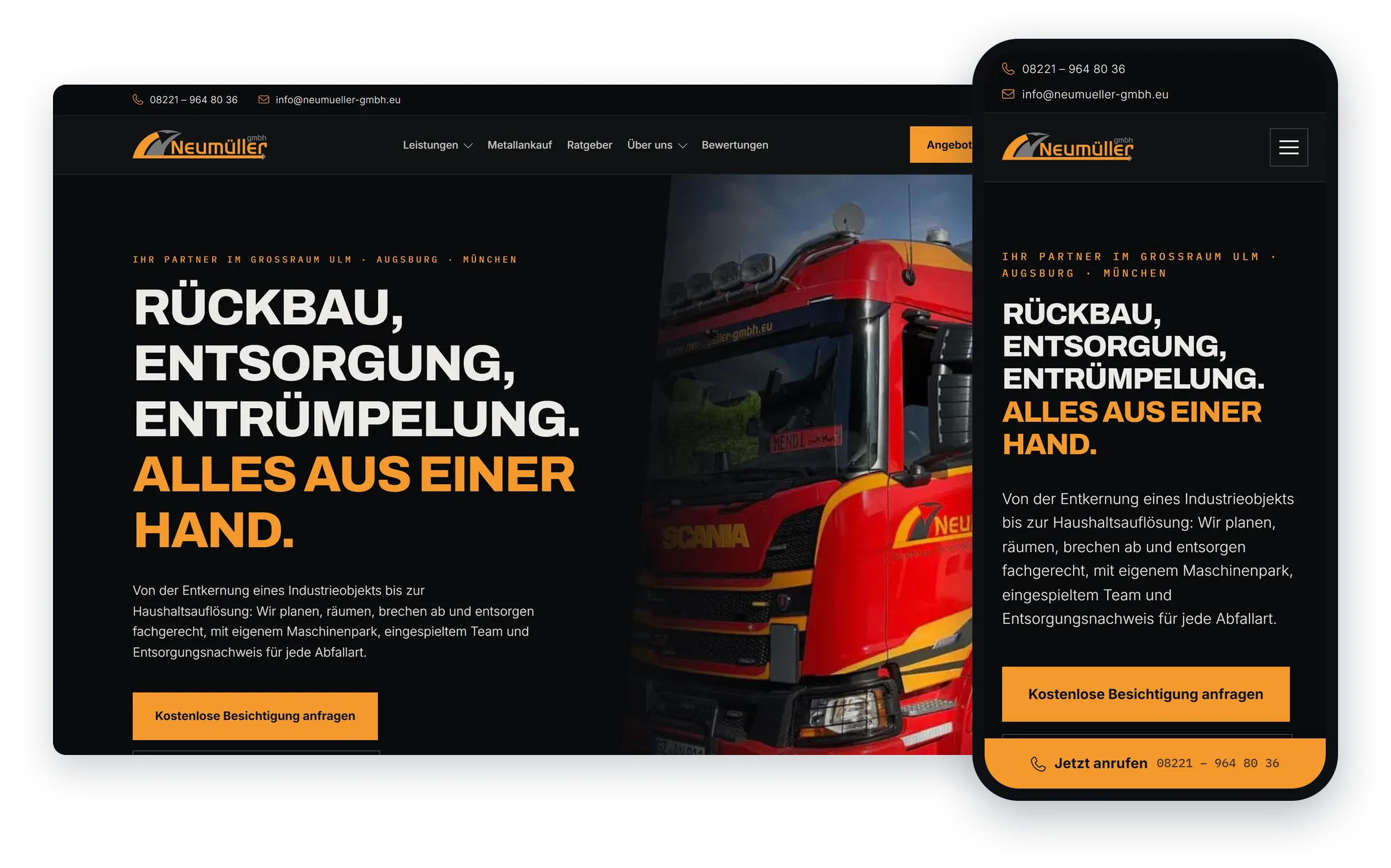 Neue Kundenwebseite: Neumüller GmbH